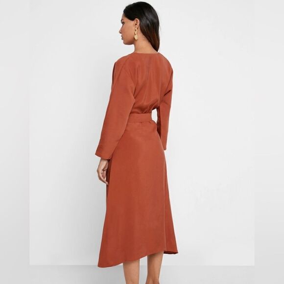 Mango Bow Wrap Dress New - Picture 9 of 10